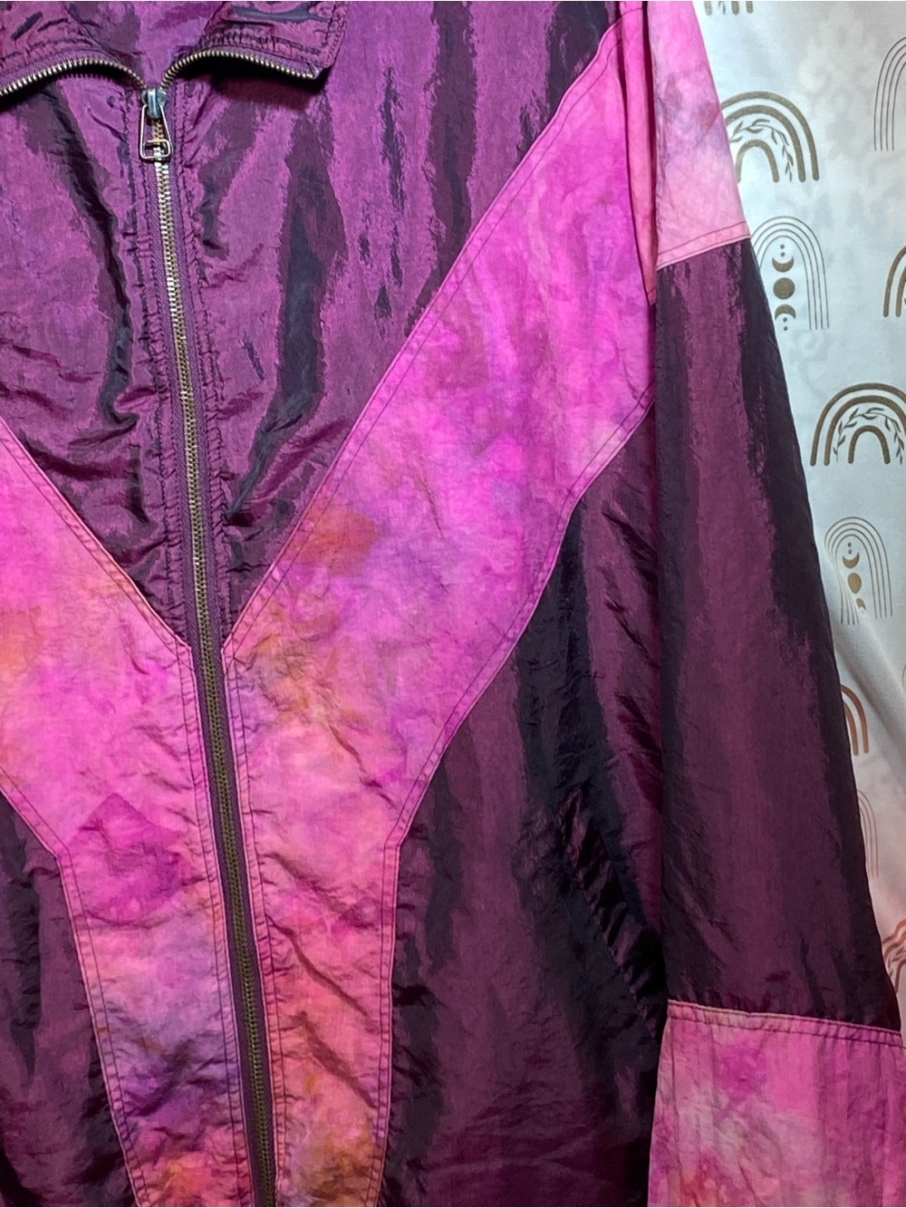 Vintage Women's Purple & Pink Colorblock Bomber Jacket - Picture 4 of 16